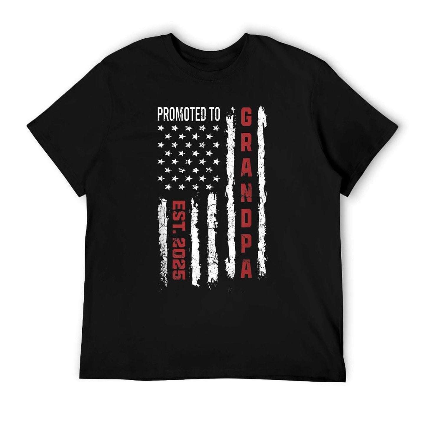 American Flag Promoted To Grandpa, First Time Grandpa 2025 T-Shirt