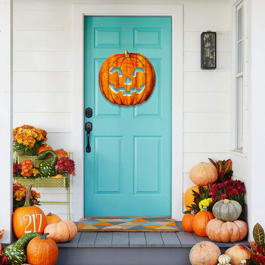 Jack-O-Lantern - Corrugated Metal Wall Art
