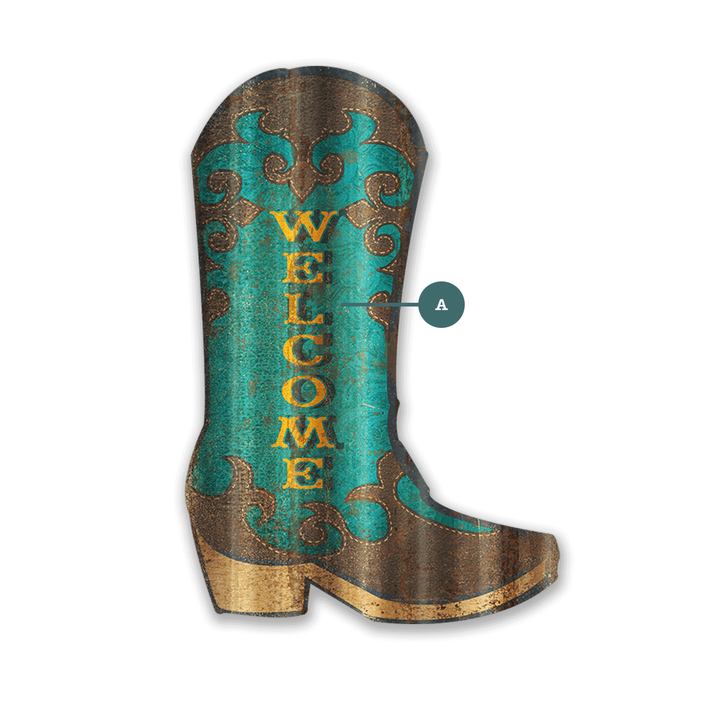 Women's Cowboy Boot Corrugated Cutout