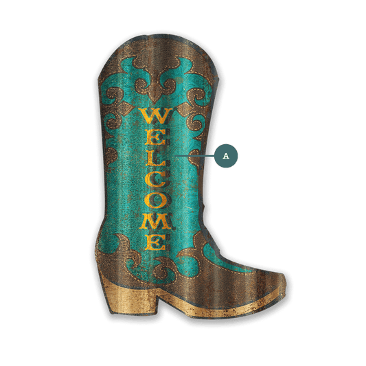 Women's Cowboy Boot Corrugated Cutout