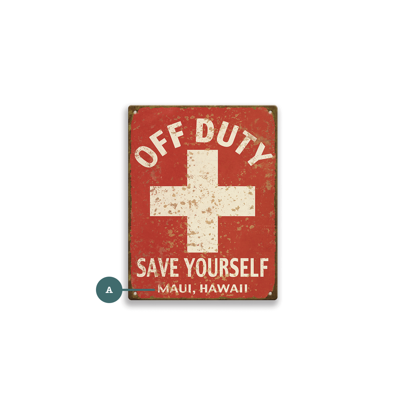Off Duty Lifeguard: Personalized - Metal Wall Art