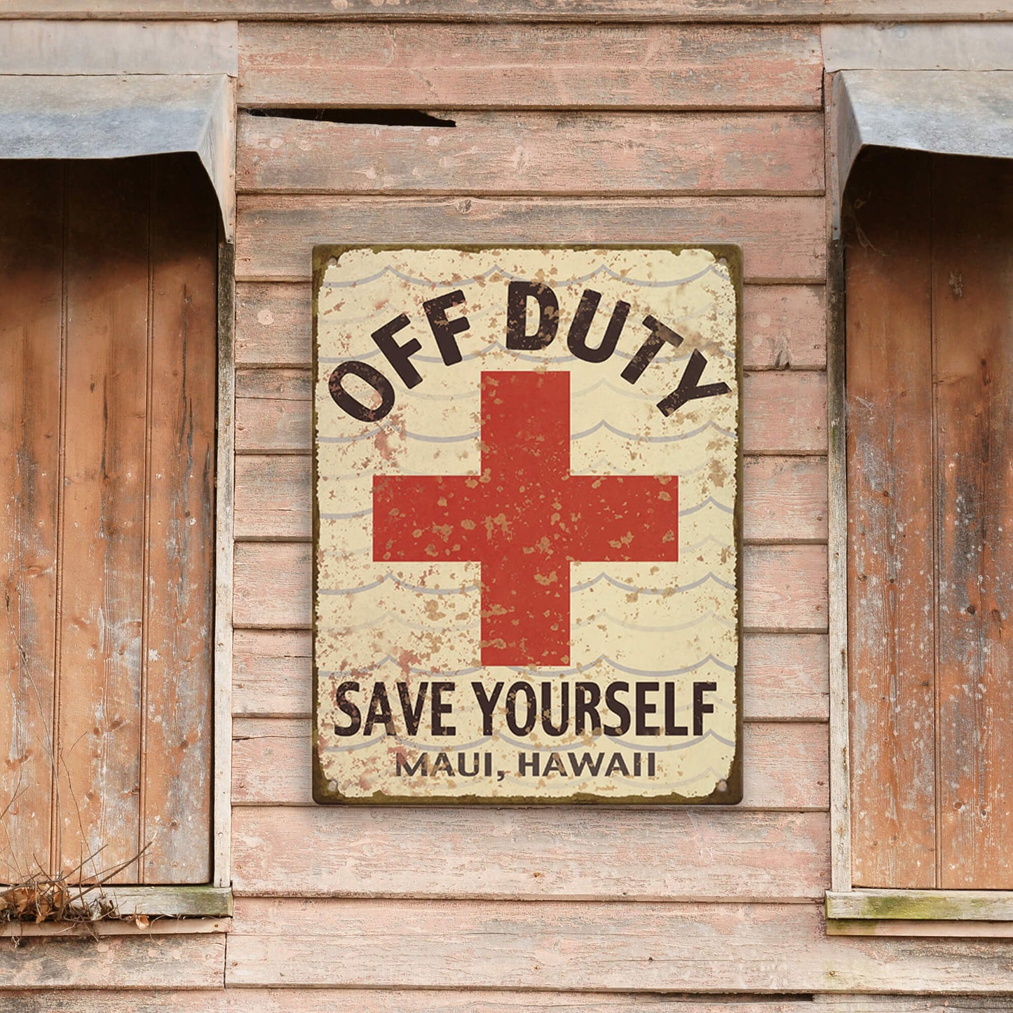 Off Duty Lifeguard: Personalized - Metal Wall Art