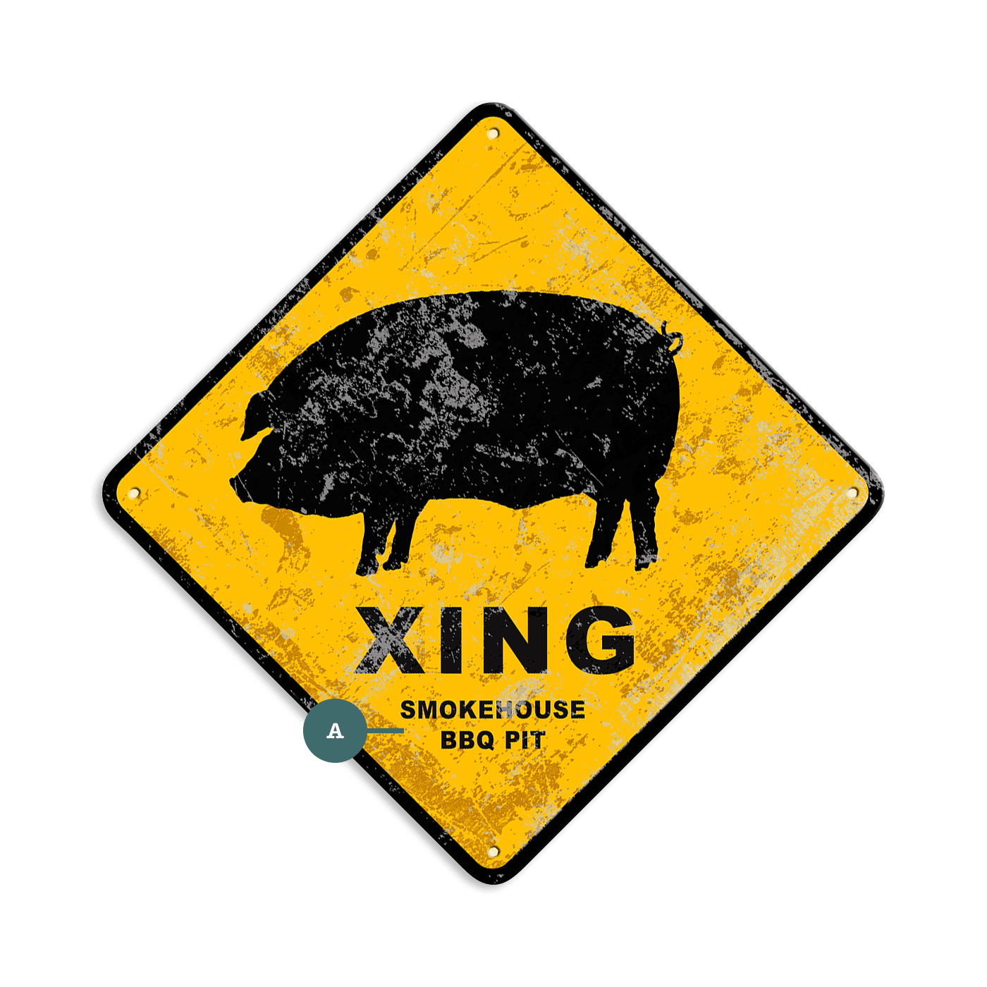 Pig Crossing - Metal Wall Art
