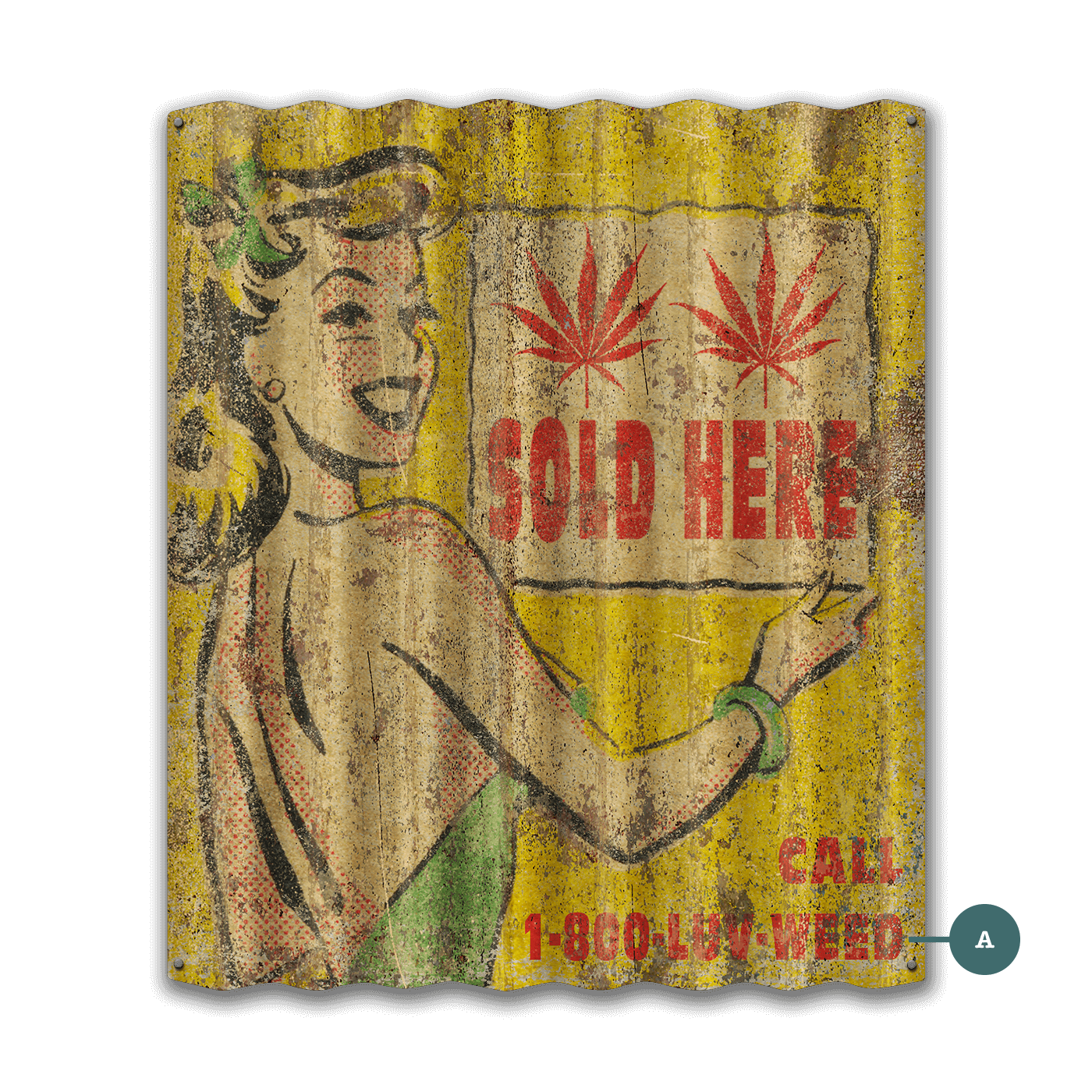 Weed Sold Here - Corrugated Metal Wall Art