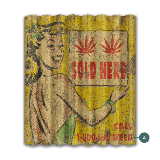 Weed Sold Here - Corrugated Metal Wall Art