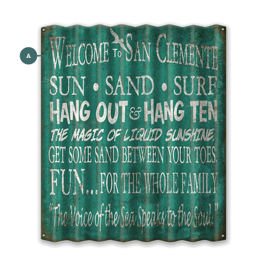 Welcome to the Beach - Corrugated Metal Wall Art
