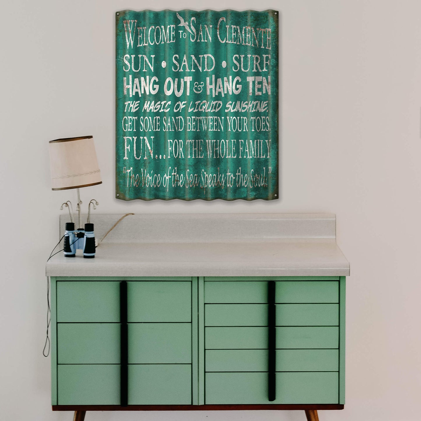 Welcome to the Beach - Corrugated Metal Wall Art