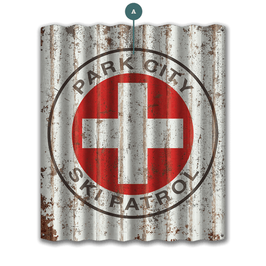 Vintage Ski Patrol Sign - Corrugated Metal Wall Art