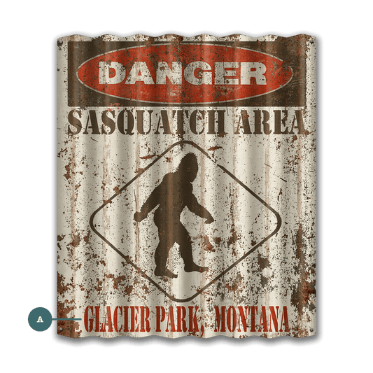 Sasquatch Warning Sign - Corrugated Metal Wall Art