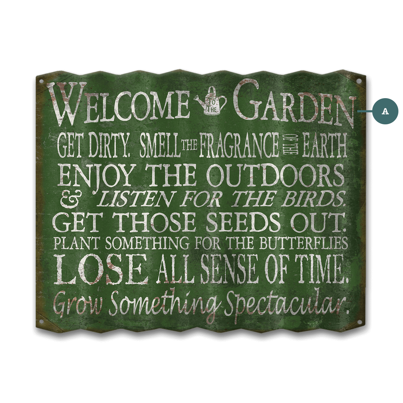 Welcome to the Garden - Corrugated Metal Wall Art