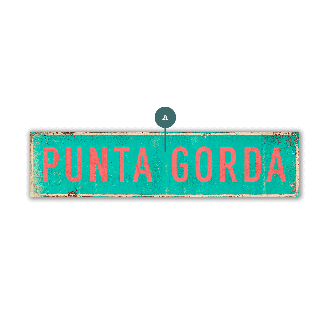 Landmark Classic Custom Signs: Turquoise 1 - Wall Decor