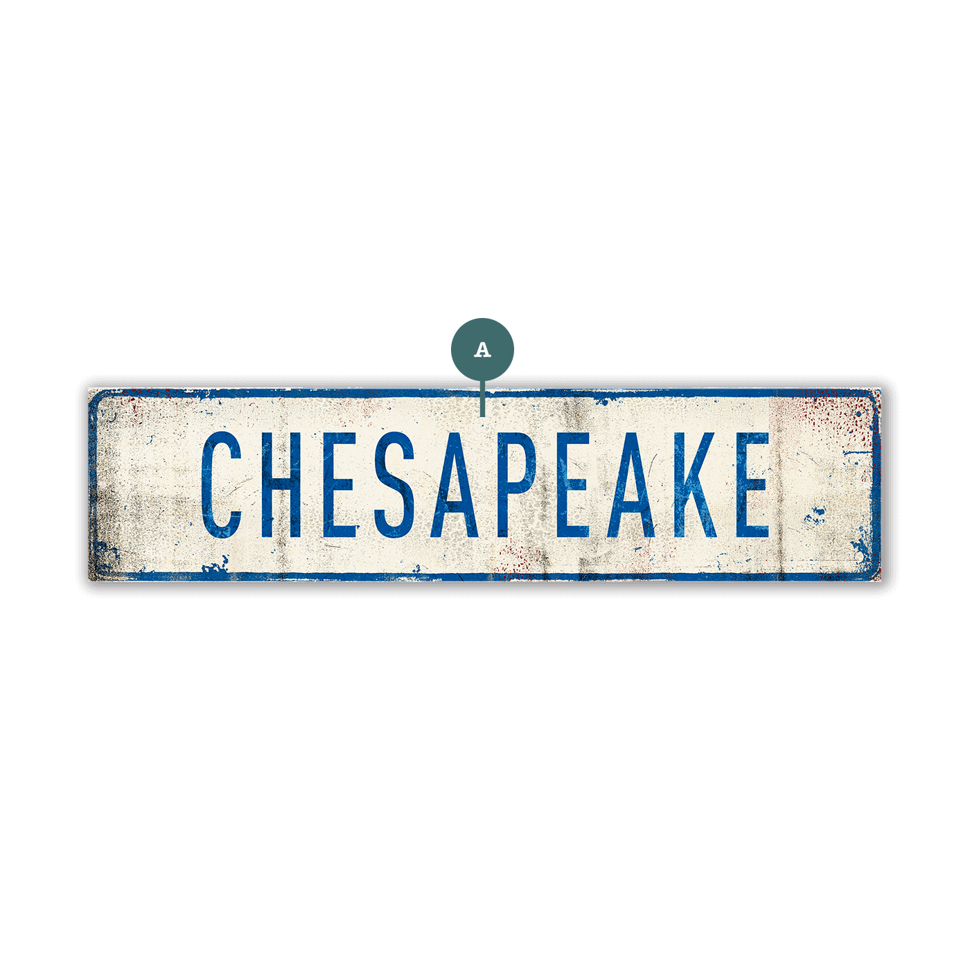 Landmark Classic Custom Signs: Blue Text 1 - Wall Decor