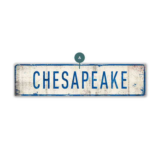 Landmark Classic Custom Signs: Blue Text 1 - Wall Decor