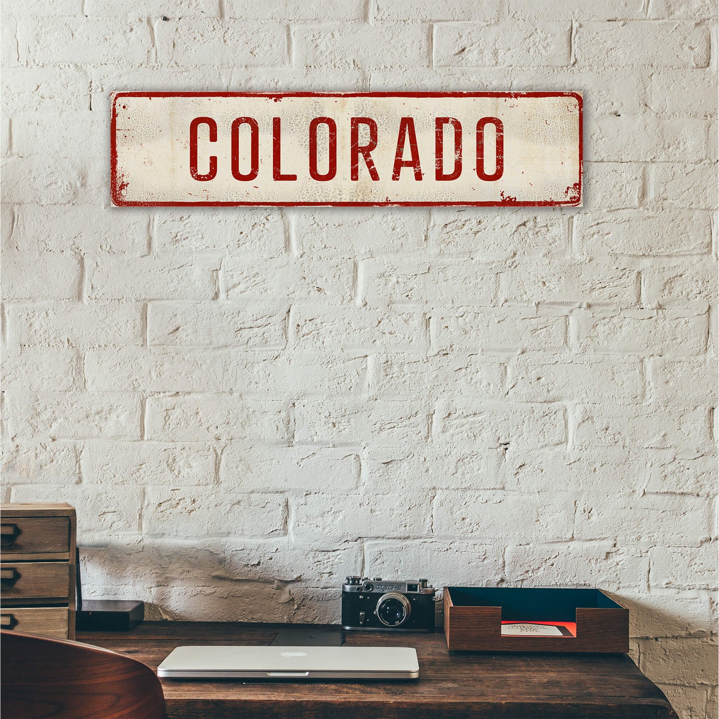 Landmark Classic Custom Signs: Red Text 1 - Wall Decor