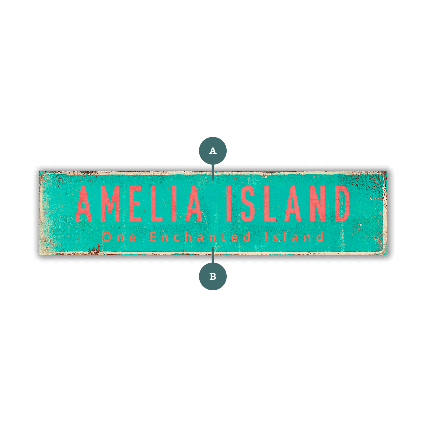 Landmark Classic Custom Signs: Turquoise 2 - Wall Decor