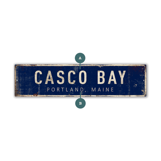 Landmark Classic Custom Signs: Navy 2 - Wall Decor