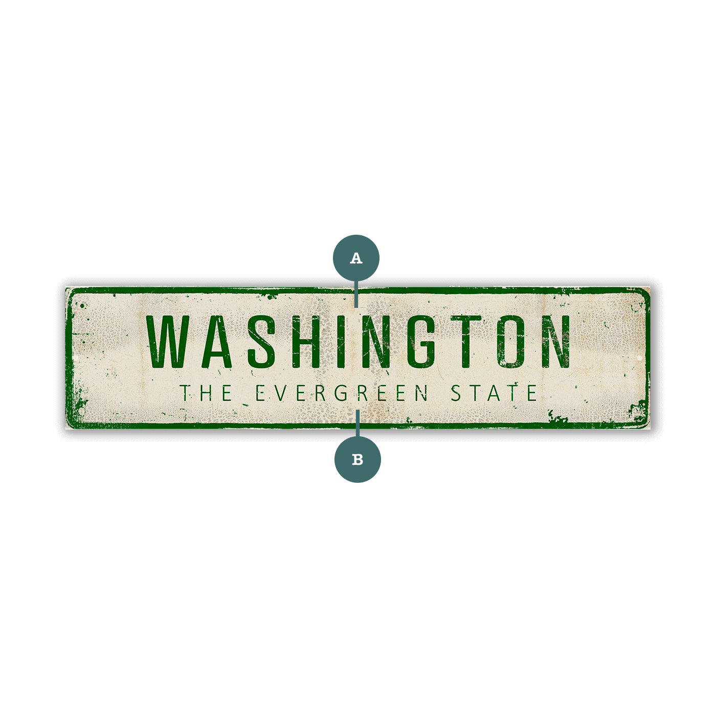 Landmark Classic Custom Signs: Green Text 2 - Wall Decor