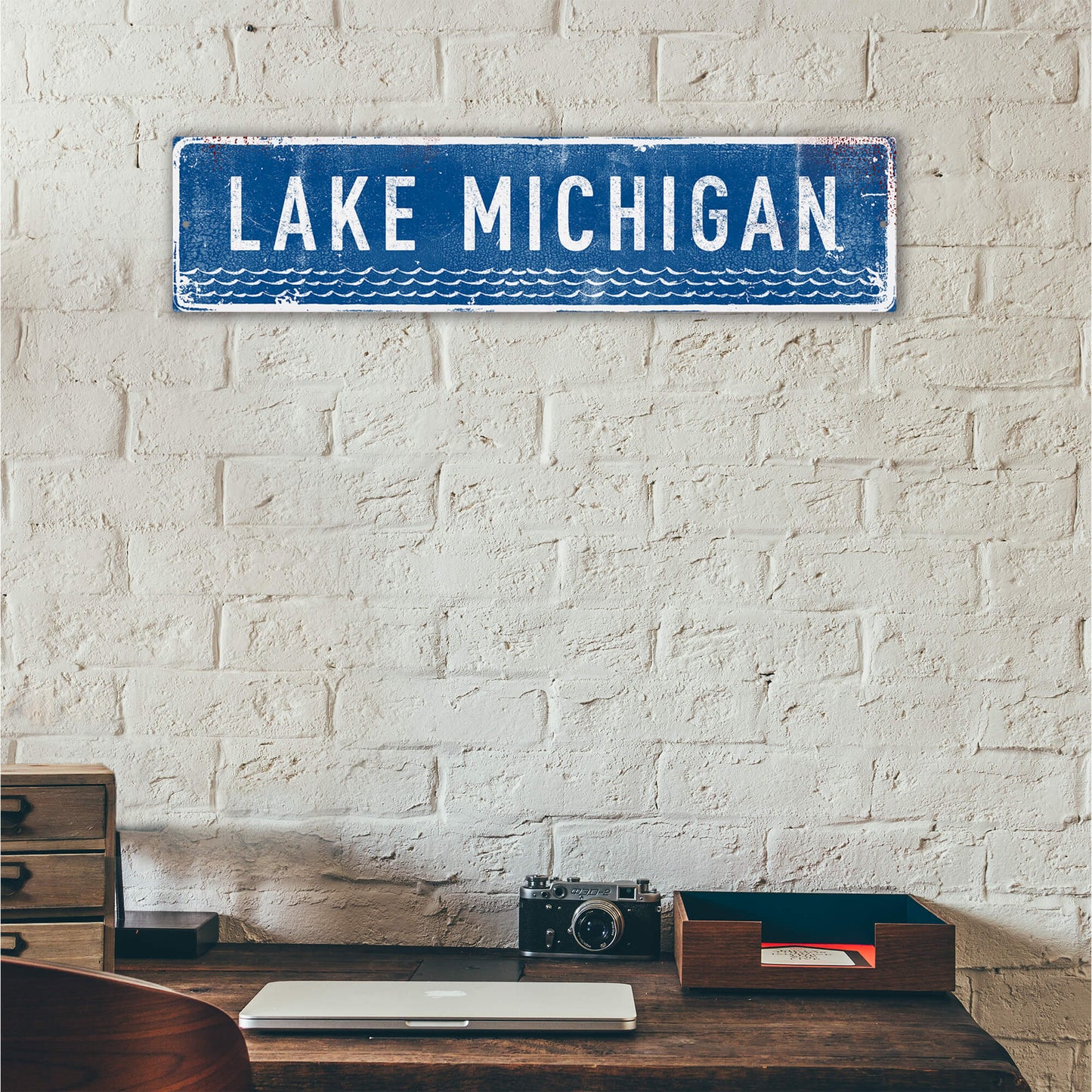 Landmark Waves Custom Signs: Blue 1 - Wall Decor