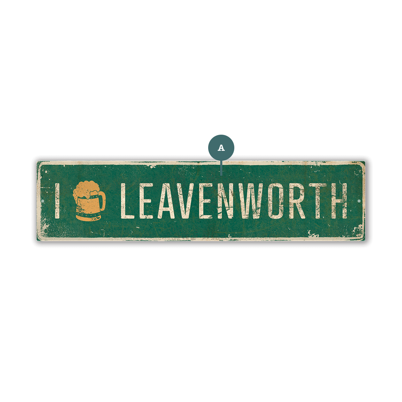 Landmark "I Heart" Custom Signs: Green Beer Stein - Wall Decor