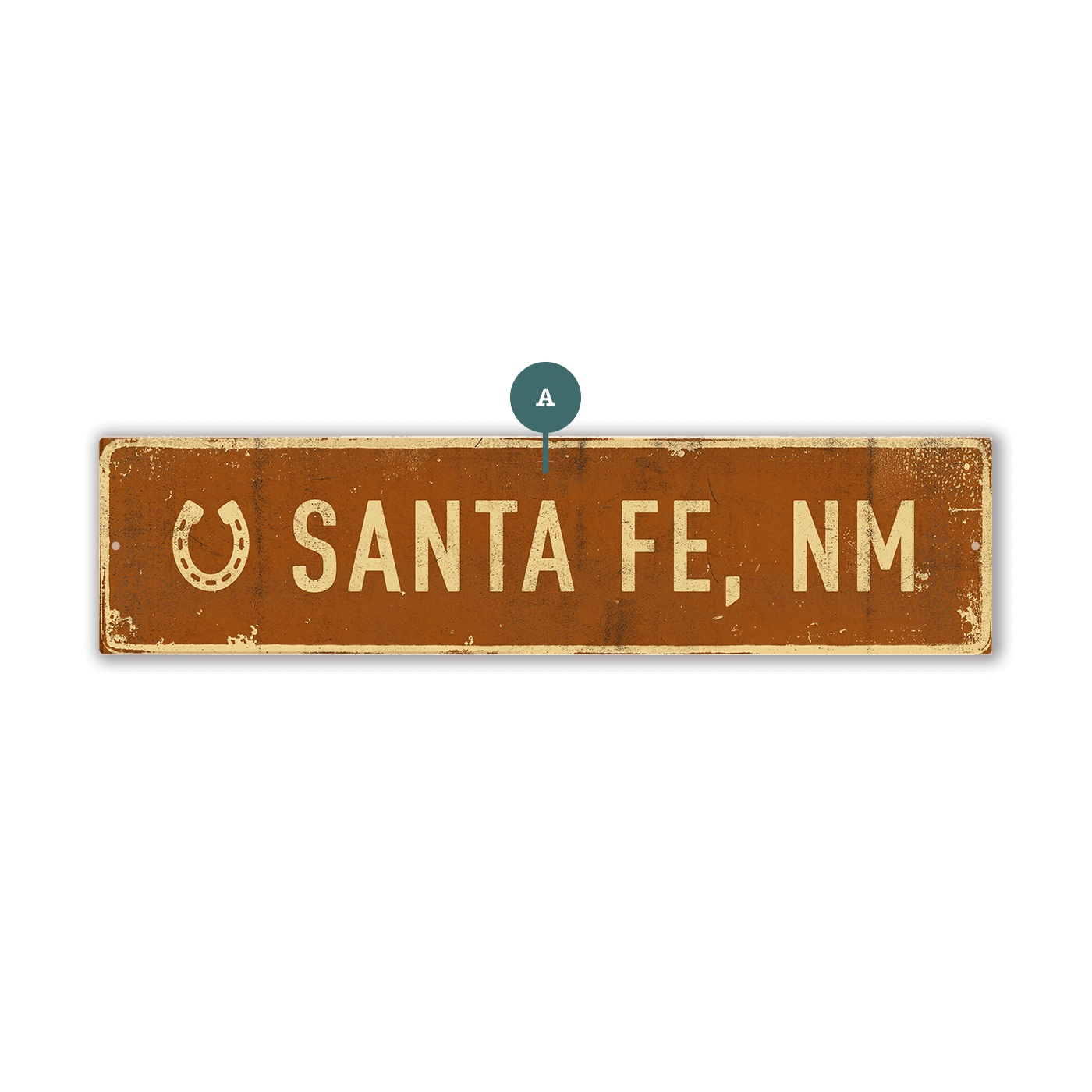 Landmark Horseshoe Custom Signs: Brown - Wall Decor