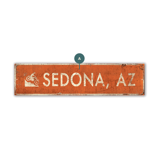 Landmark Motorbike Custom Signs: Terra Cotta - Wall Decor