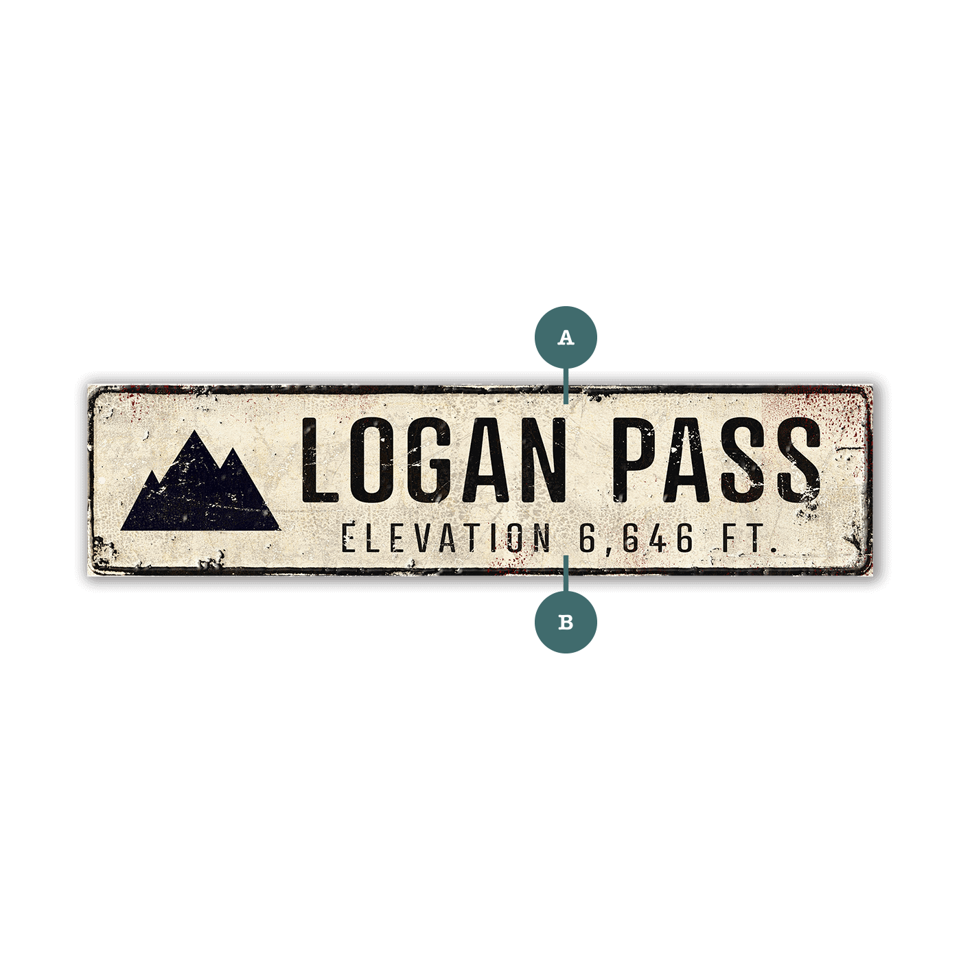 Landmark Mountain Custom Signs: White 2 - Wall Decor