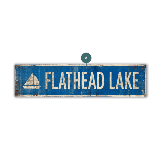 Landmark Sailboat Custom Signs: Blue 1 - Wall Decor