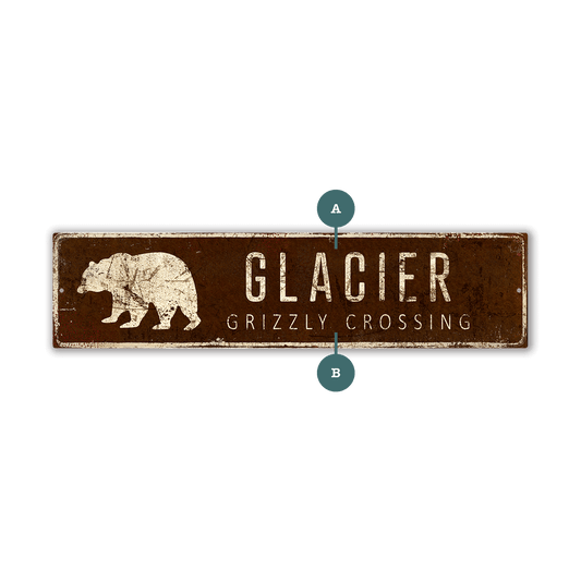 Landmark Grizzly Custom Signs: Brown 2 - Wall Decor