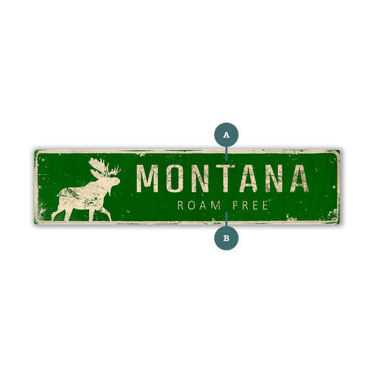 Landmark Moose Custom Signs: Green 2 - Wall Decor