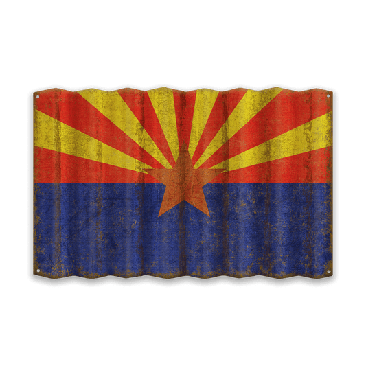 Arizona State Flag - Corrugated Metal Wall Art