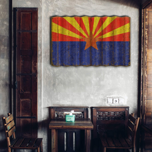 Arizona State Flag - Corrugated Metal Wall Art