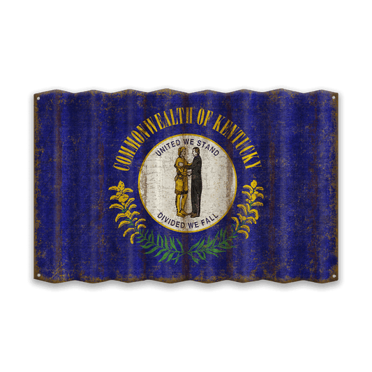 Kentucky State Flag - Corrugated Metal Wall Art