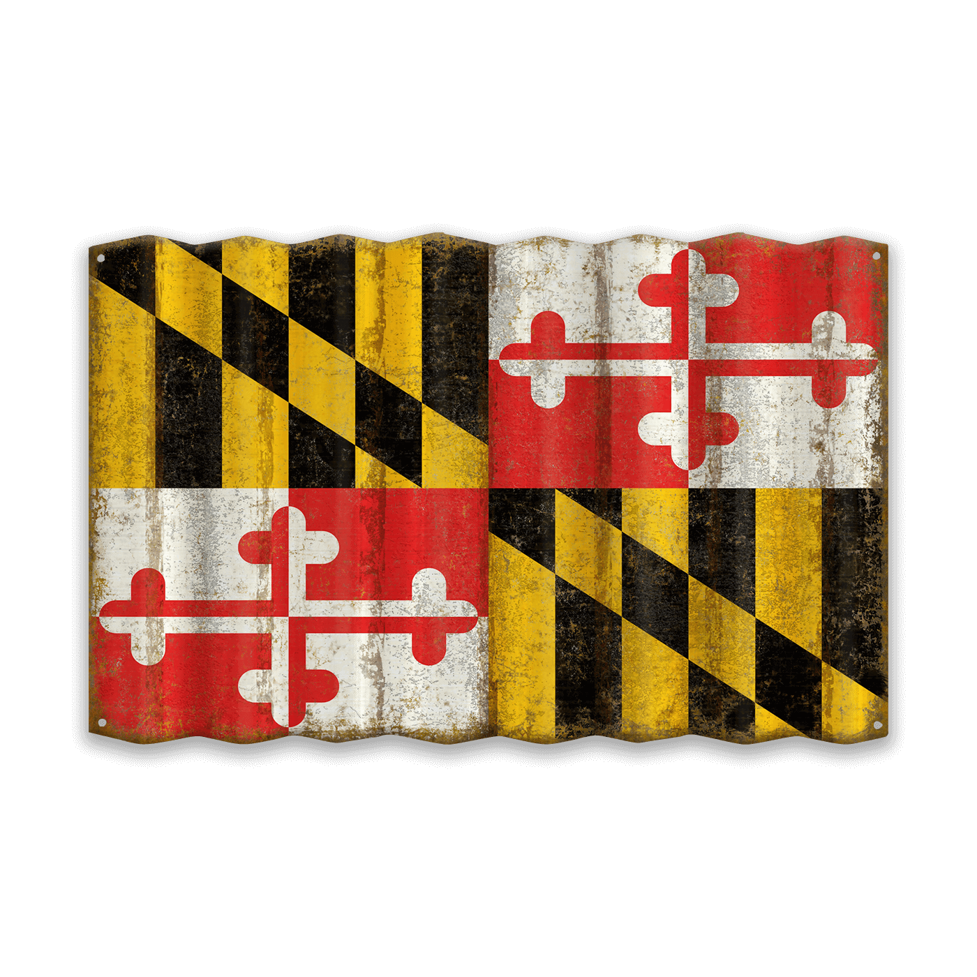 Maryland State Flag - Corrugated Metal Wall Art