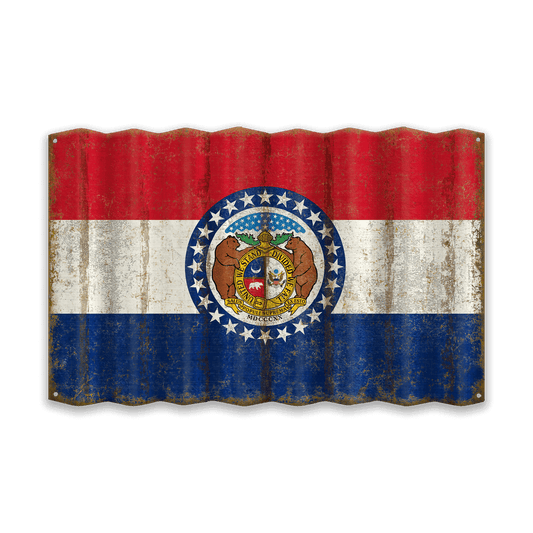 Missouri State Flag - Corrugated Metal Wall Art