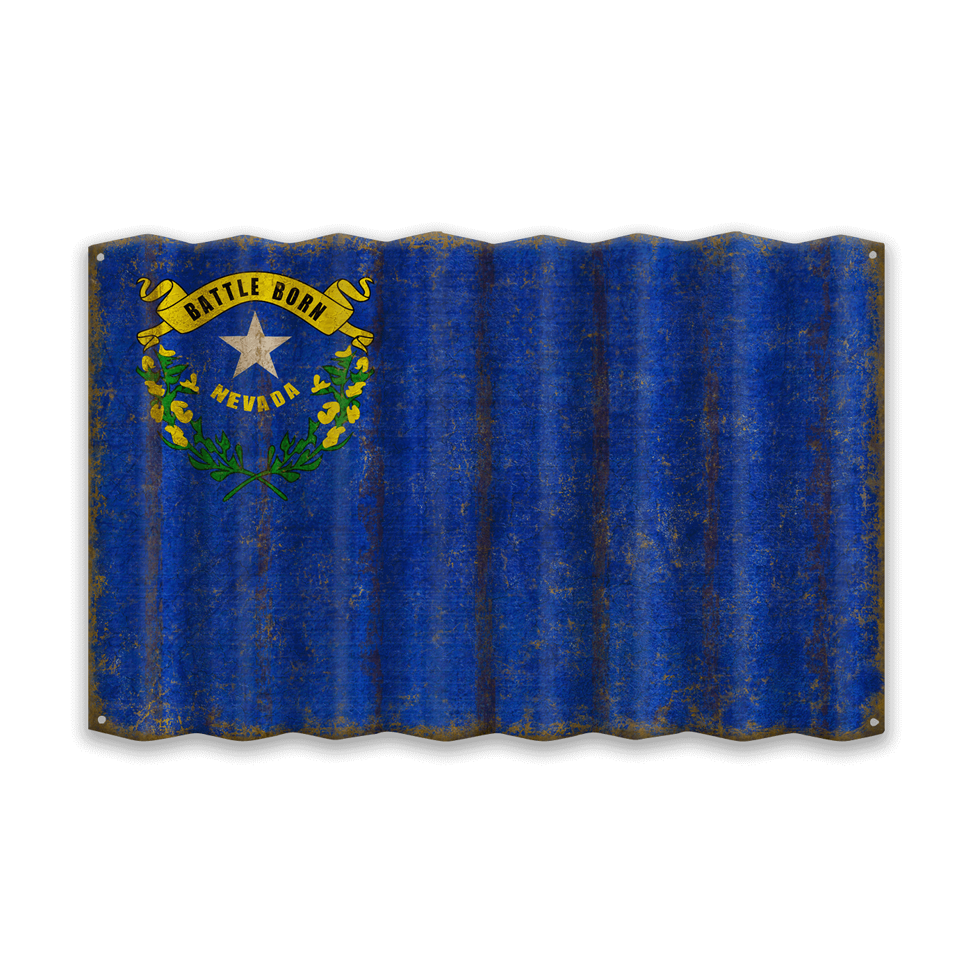 Nevada State Flag - Corrugated Metal Wall Art