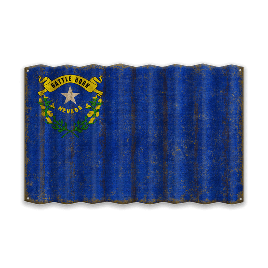 Nevada State Flag - Corrugated Metal Wall Art