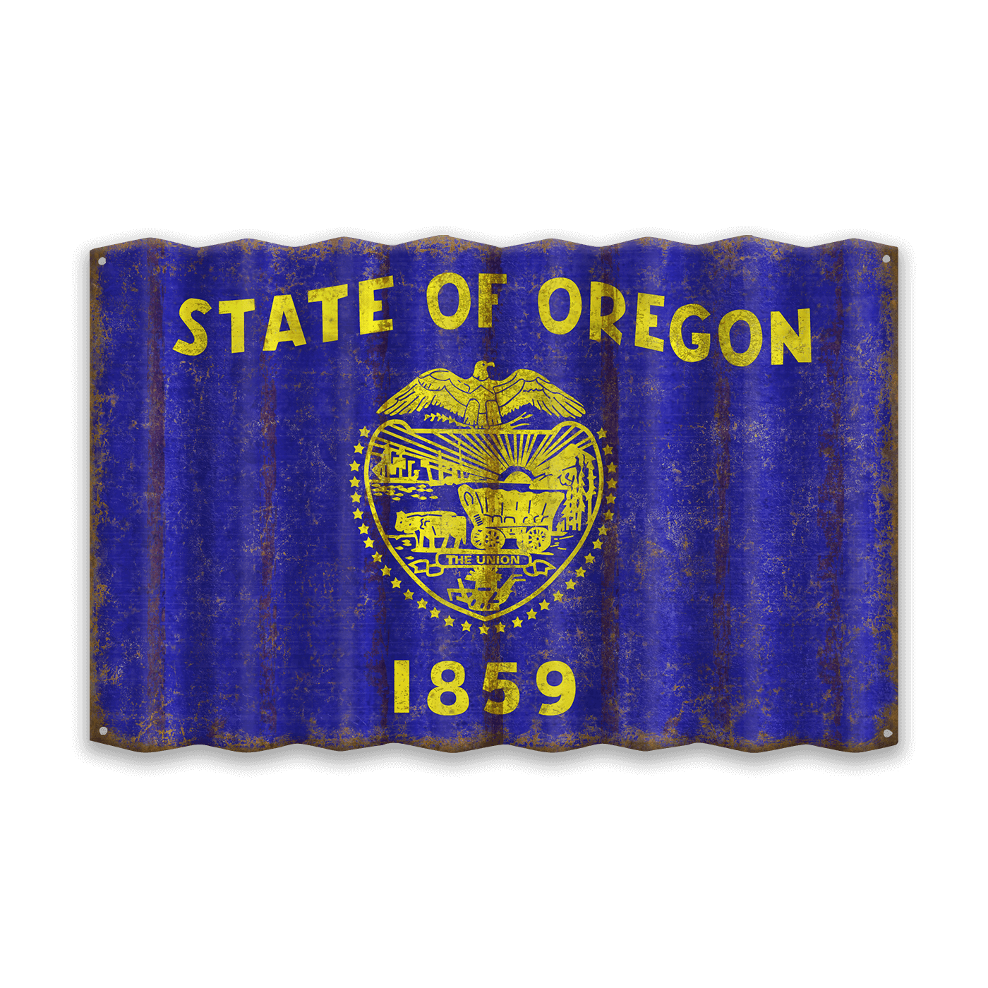Oregon State Flag - Corrugated Metal Wall Art