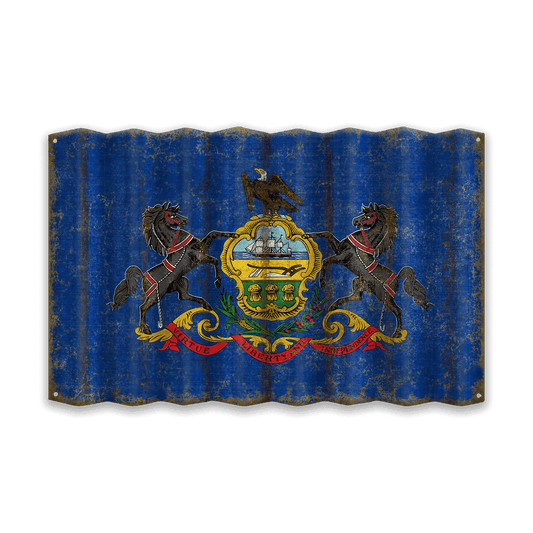 Pennsylvania State Flag - Corrugated Metal Wall Art