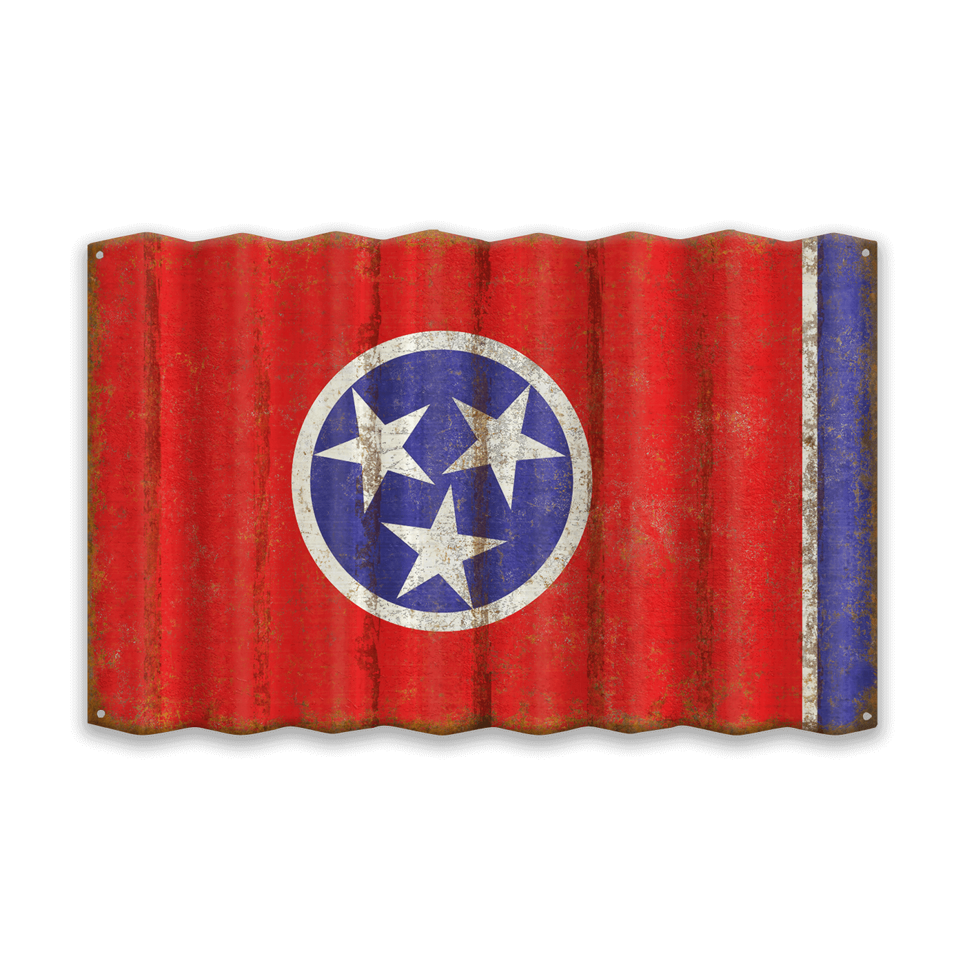 Tennessee State Flag - Corrugated Metal Wall Art