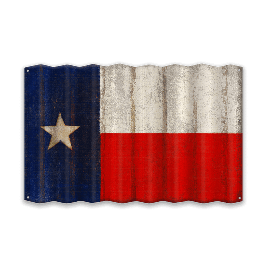 Texas State Flag - Corrugated Metal Wall Art