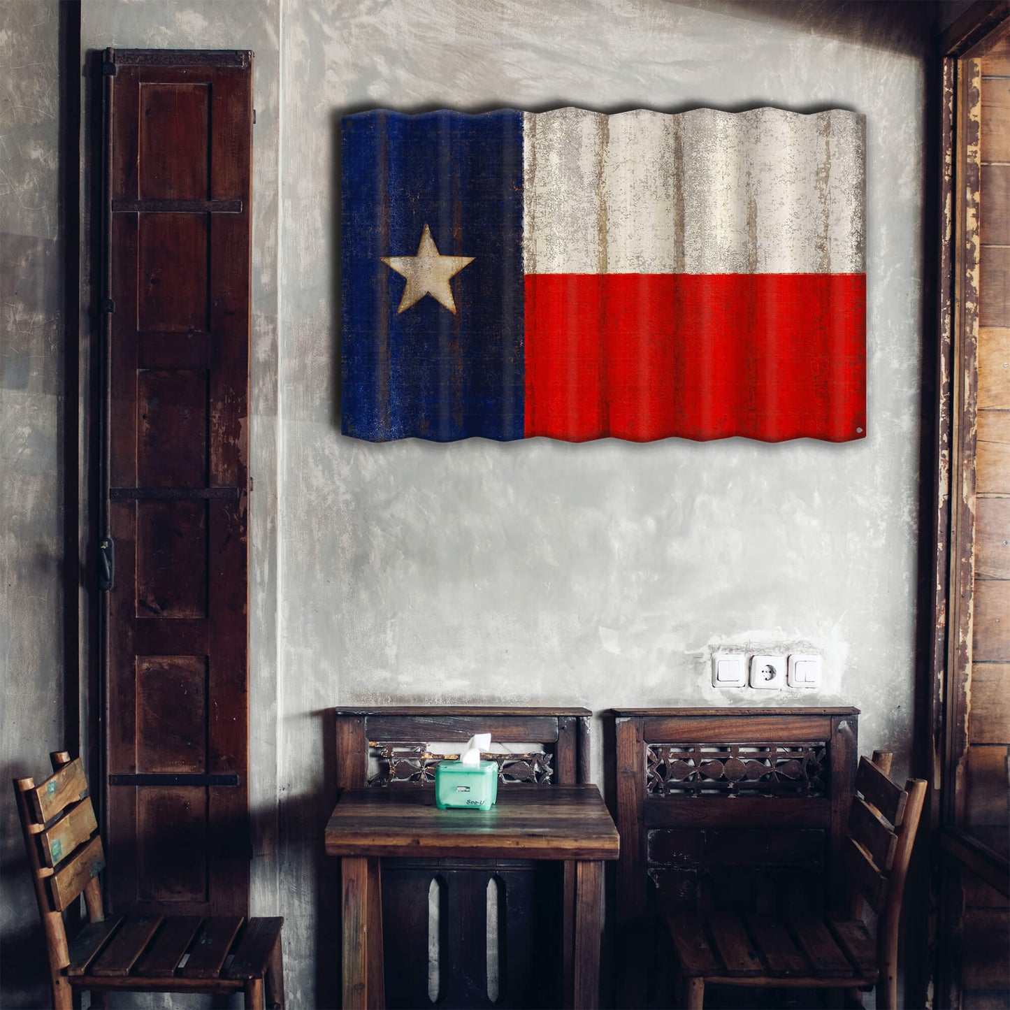 Texas State Flag - Corrugated Metal Wall Art