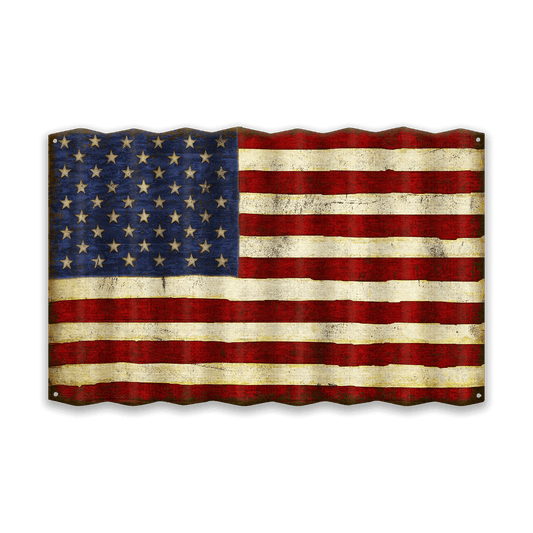 USA Flag: Generic - Corrugated Metal Wall Art