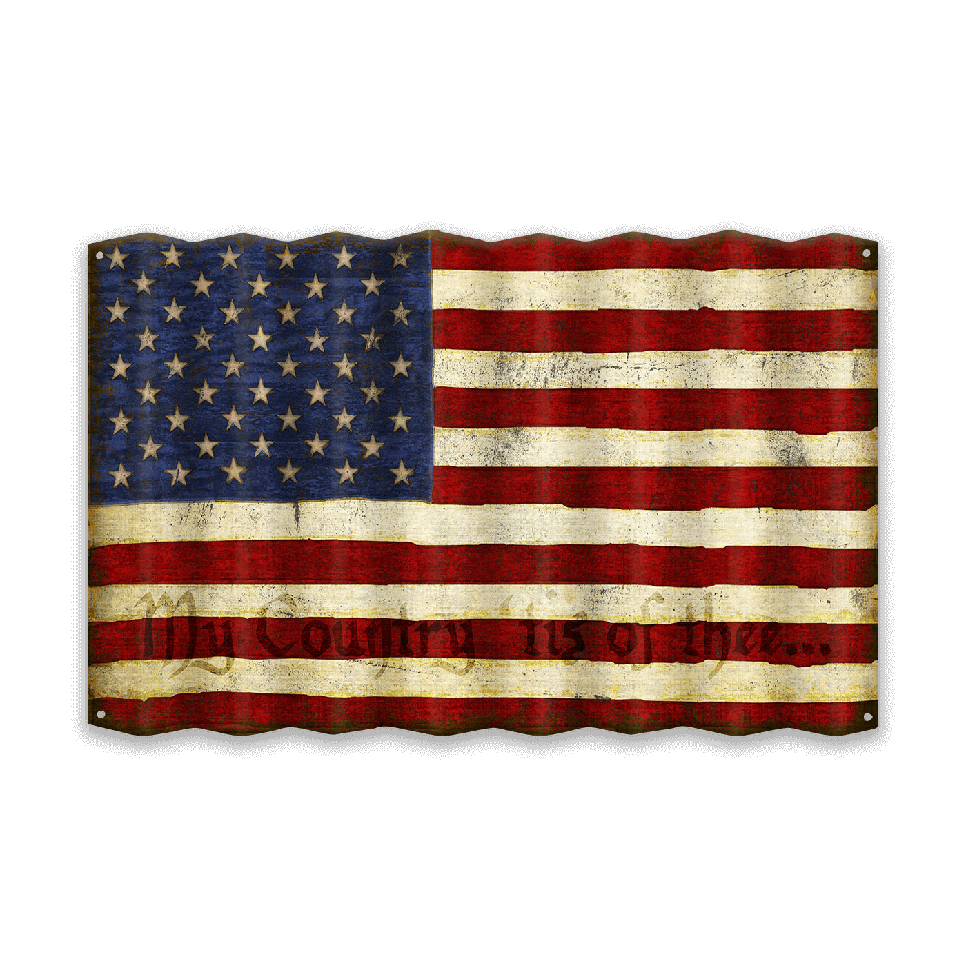 USA Flag: Personalized - Corrugated Metal Wall Art