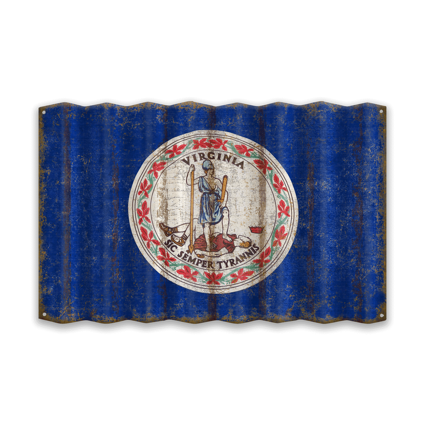 Virginia State Flag - Corrugated Metal Wall Art