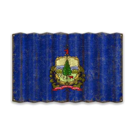 Vermont State Flag - Corrugated Metal Wall Art