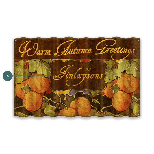 Warm Autumn Greetings - Corrugated Metal Wall Art