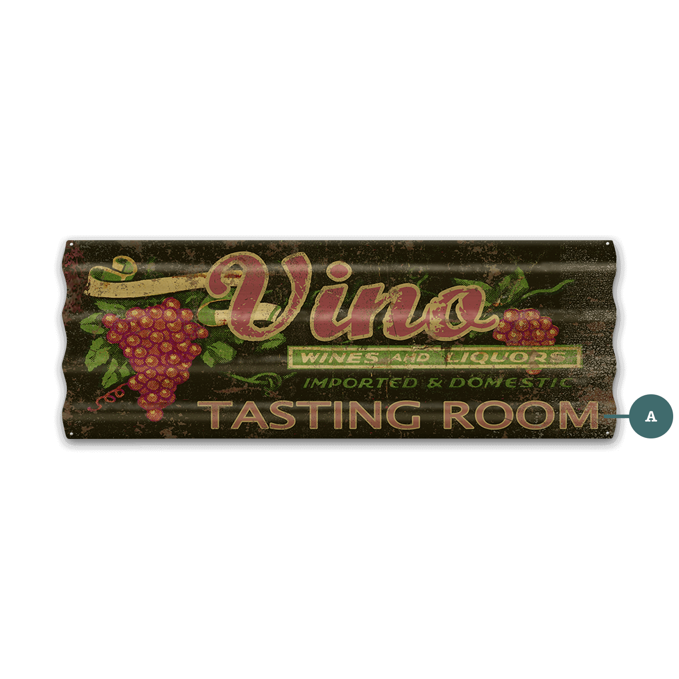 Vino Tasting Room - Corrugated Metal Wall Art