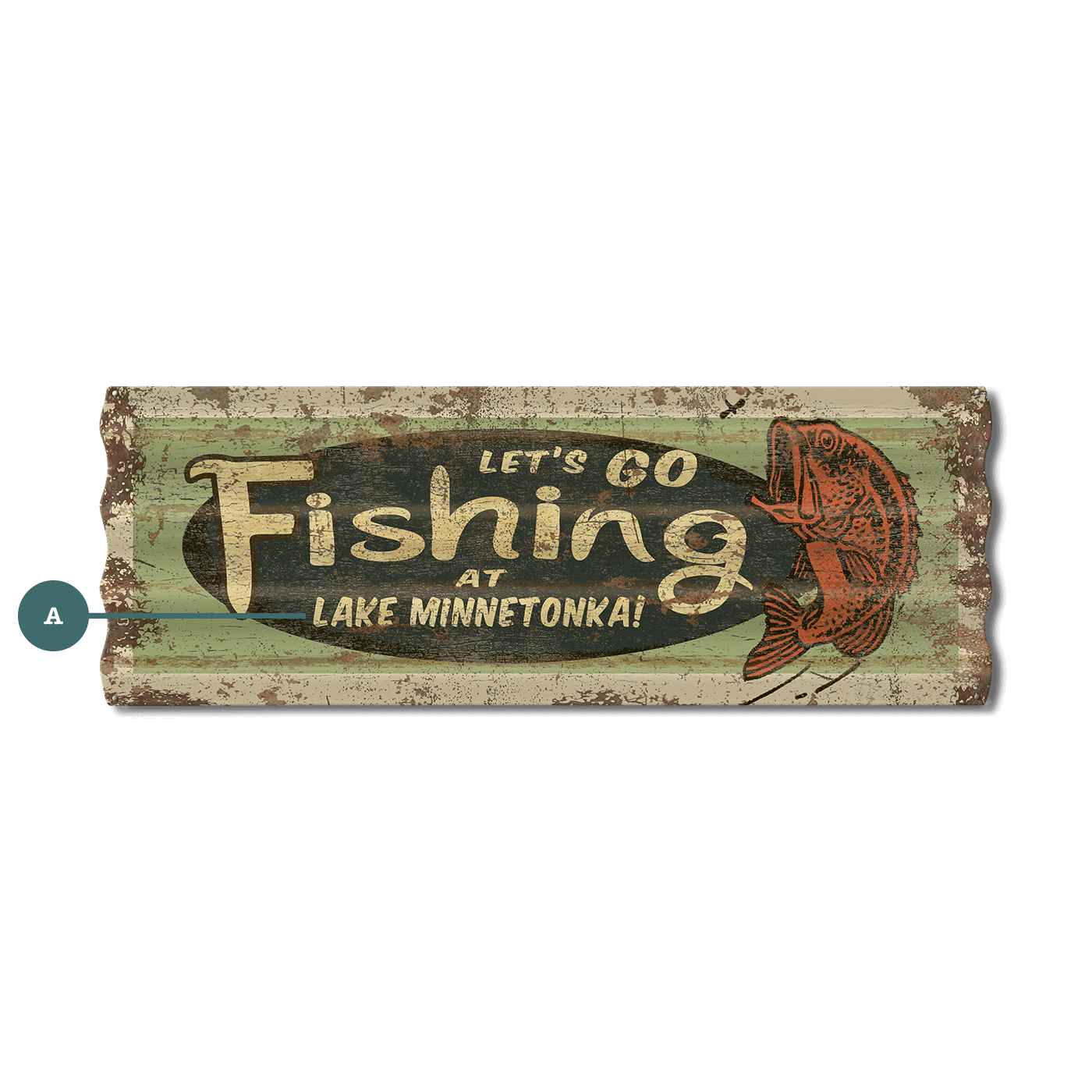 Let's Go Fishing - Corrugated Metal Wall Art