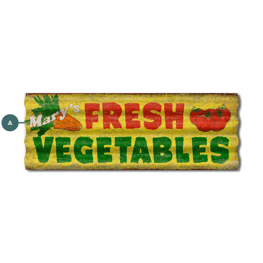 Fresh Vegetables - Corrugated Metal Wall Art