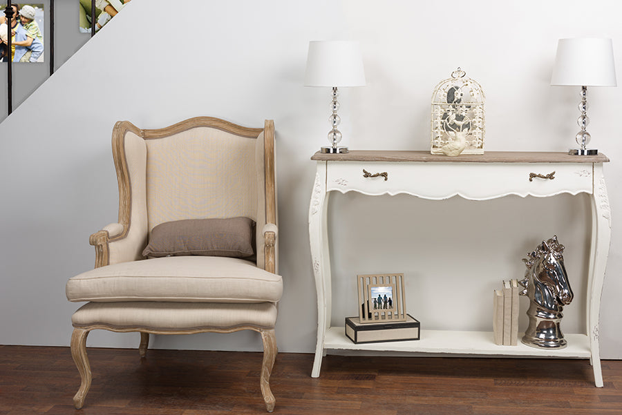 Baxton Studio Bourbonnais Wood Traditional French Console Table